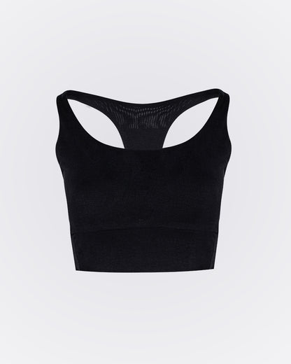Modal Kumaşlı Aktif Crop - Siyah