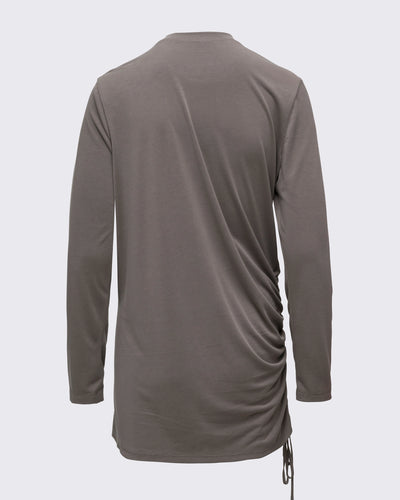 Modal Kumaşlı Ayarlanabilir Drape Detaylı Uzun Üst - Haki