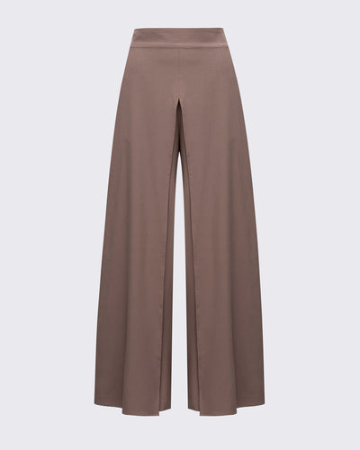 Etek Görünümlü Bol Paça Pantolon - Mocha