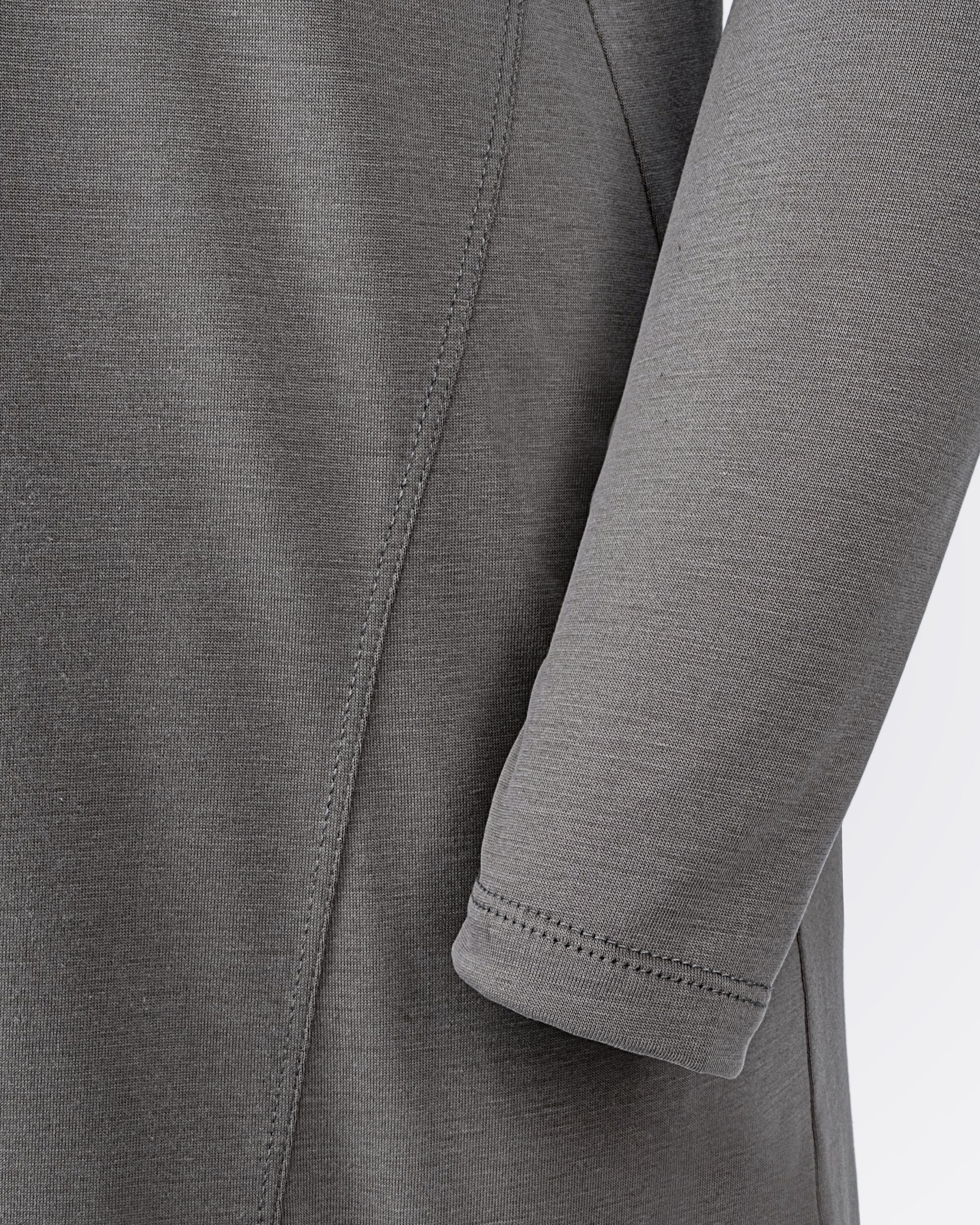 Önden Fermuarlı Kapüşonlu Modal Sweat - Vizon