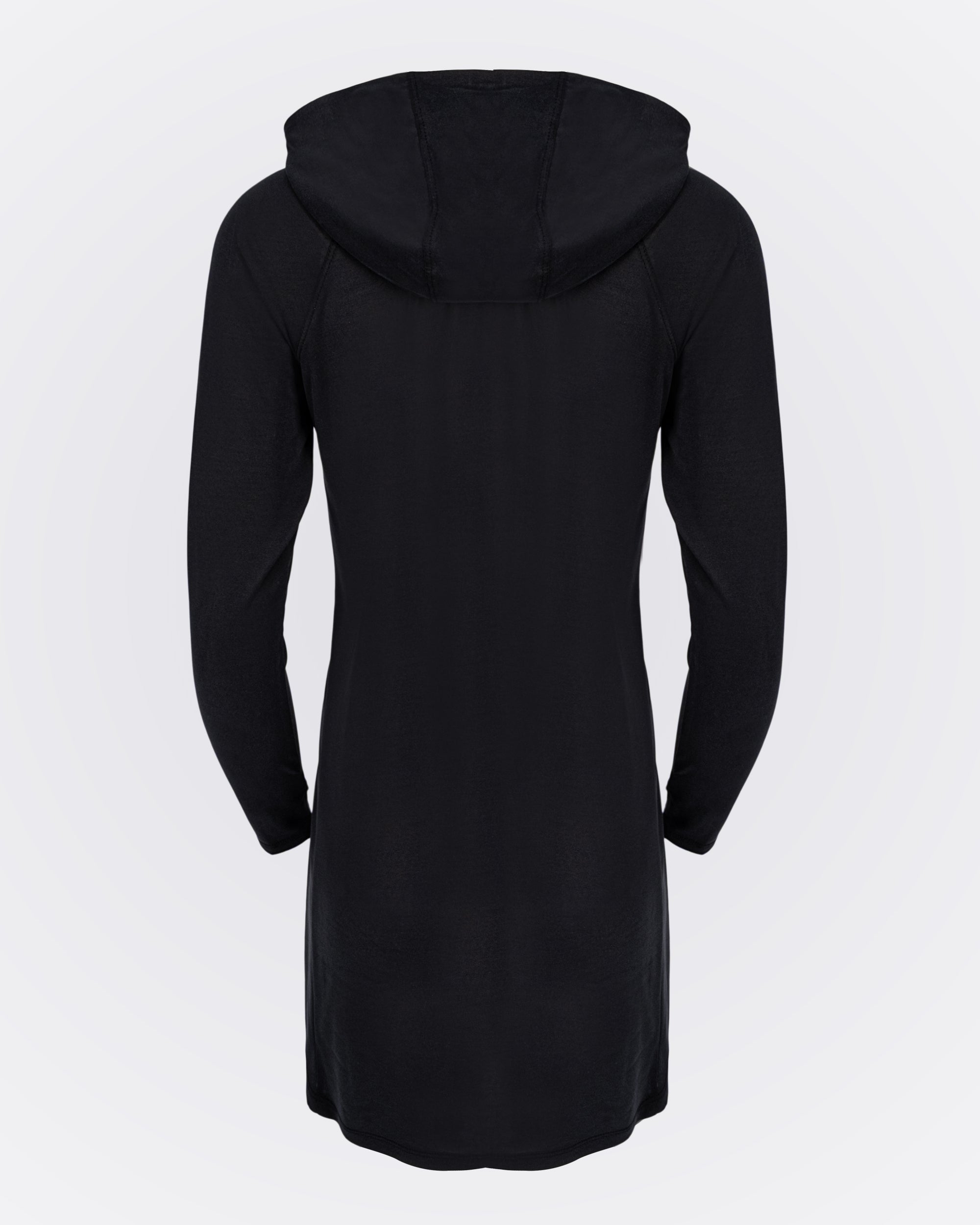 Önden Fermuarlı Kapüşonlu Modal Sweat - Siyah