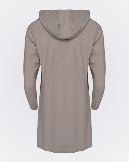 Önden Fermuarlı Kapüşonlu Modal Sweat - Bej