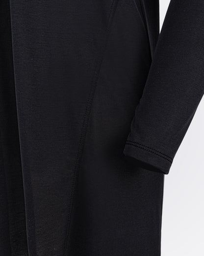 Önden Fermuarlı Kapüşonlu Modal Sweat - Siyah