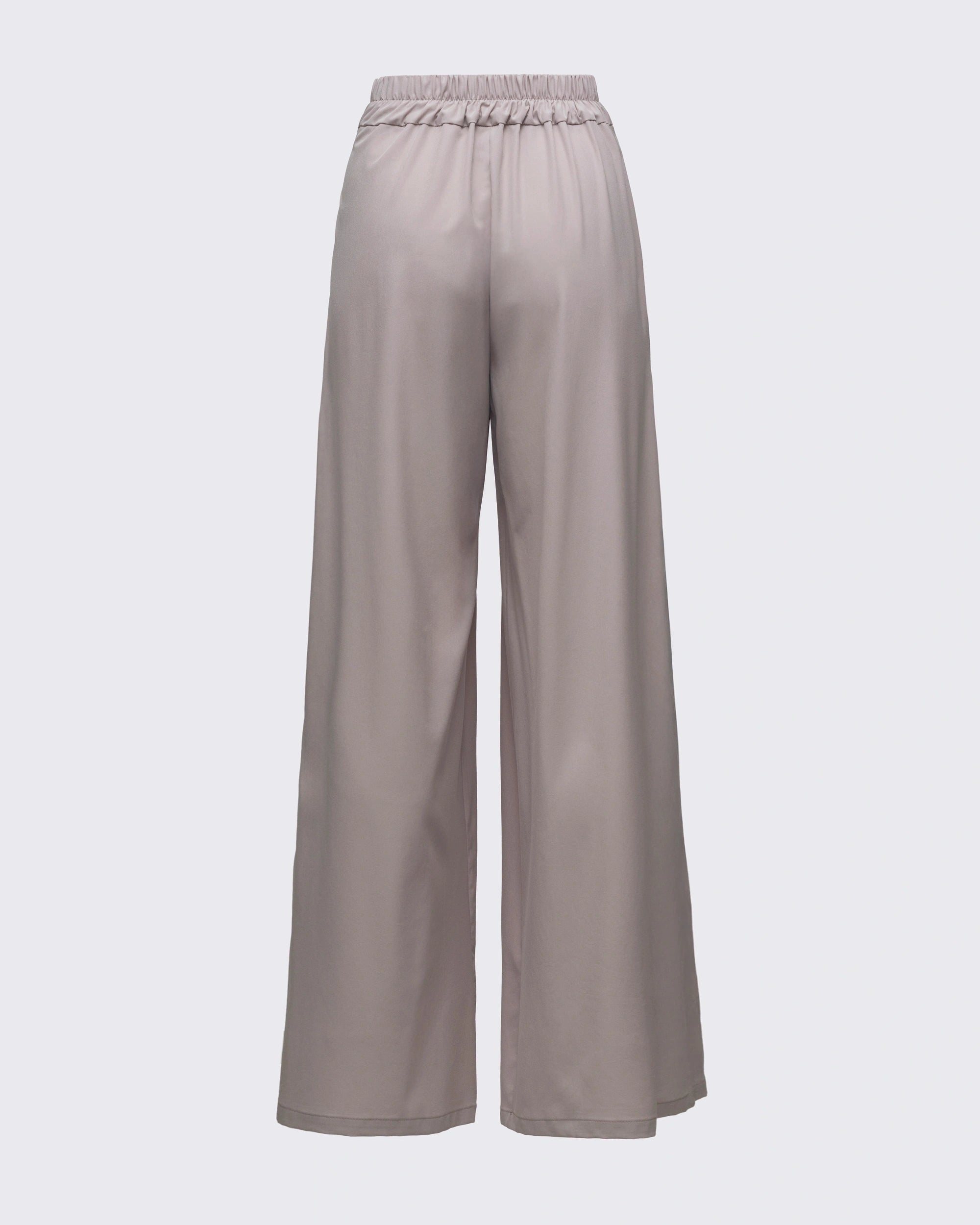Pile Detaylı Geniş Paça Pantolon - Vizon