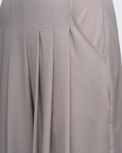 Pile Detaylı Geniş Paça Pantolon - Vizon