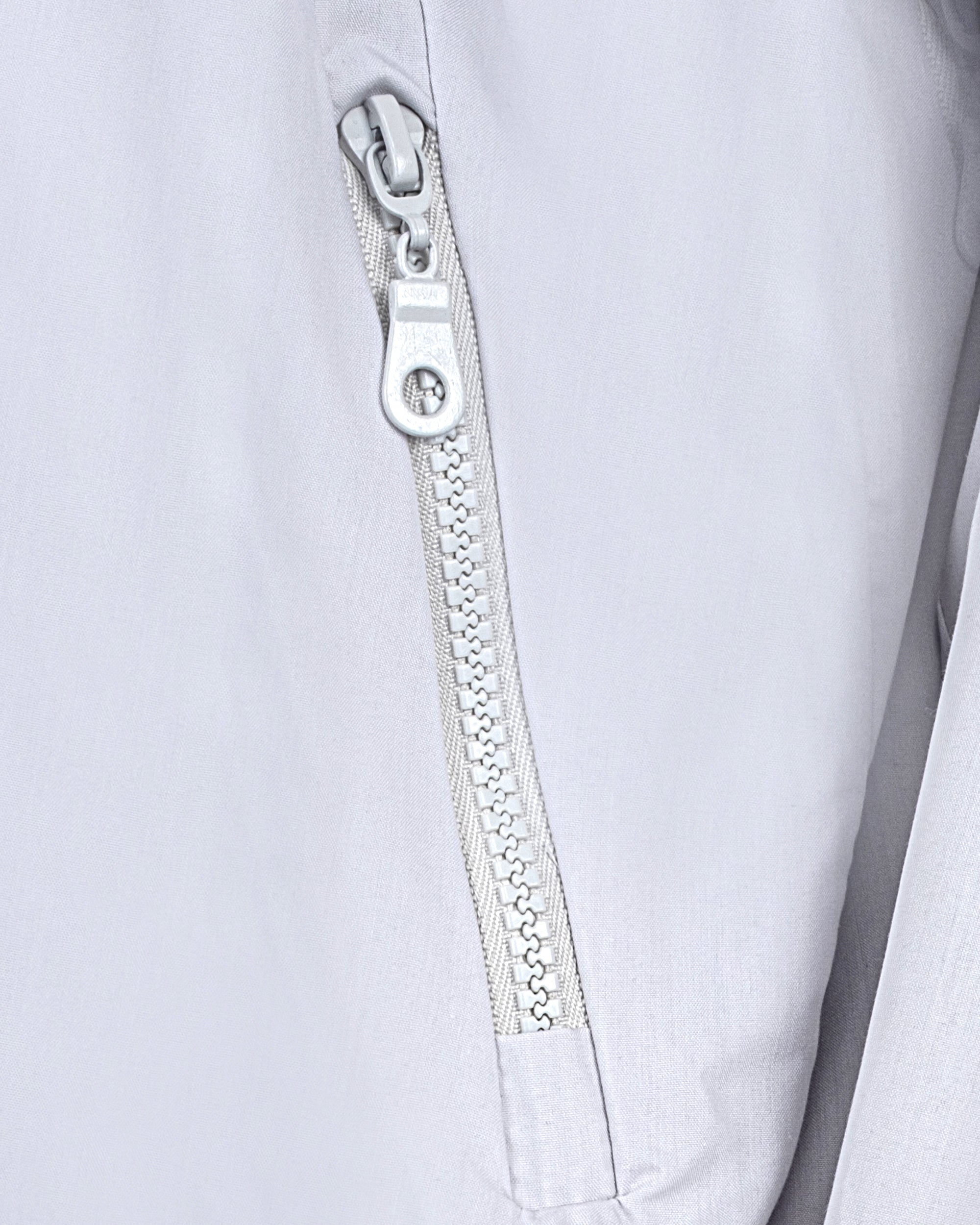 Kapüşonlu Yüksek Yakalı Rüzgarlık Sweat - Gri