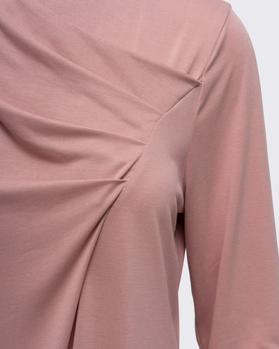 Drape Detaylı Modal Tunik - Pudra