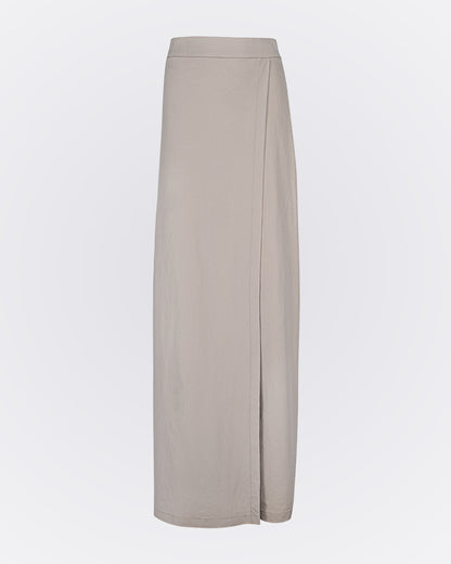 Kendinden Etekli Likra Pantolon - Bej