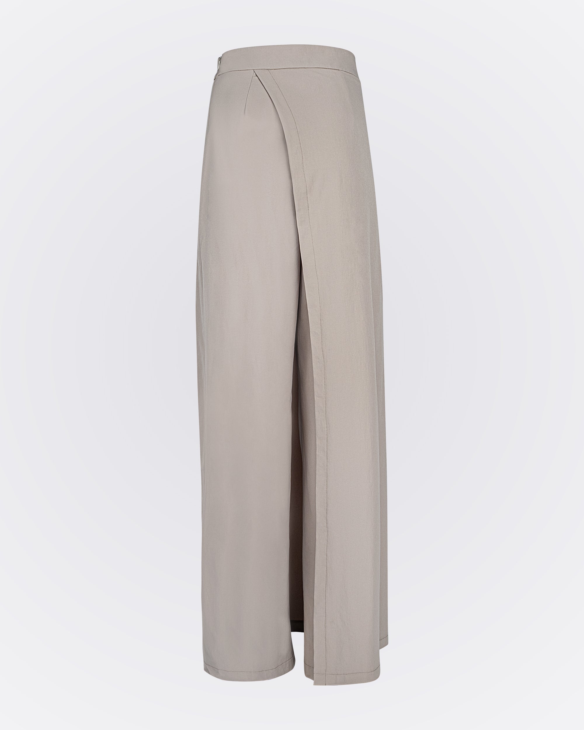 Kendinden Etekli Likra Pantolon - Bej