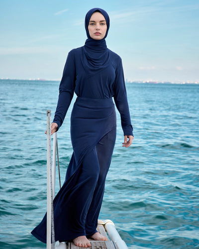 Ayarlanabilir Bel Detaylı Bol Paça Modal Pantolon - Baby Blue