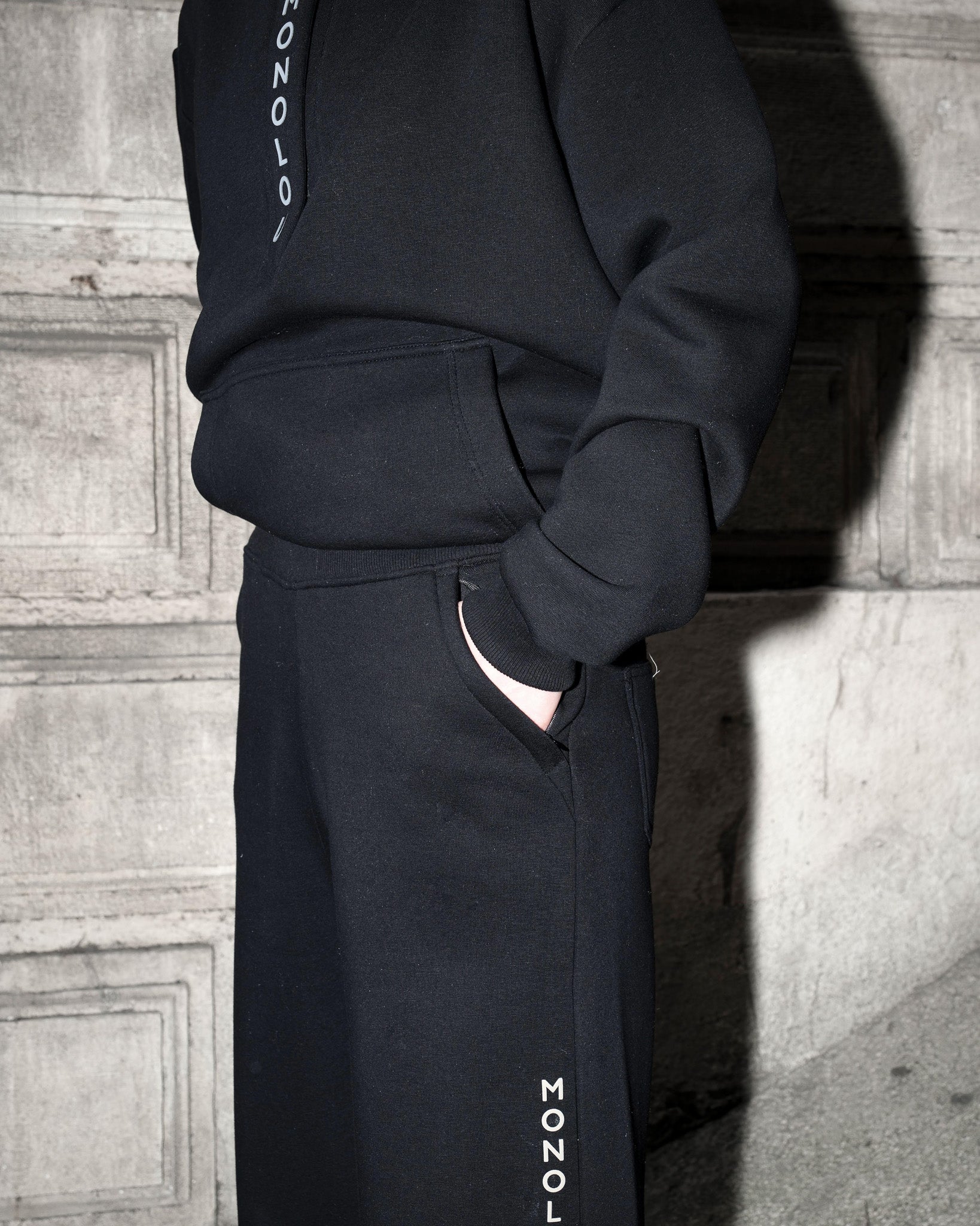 Gizli Cepli Pamuk Kumaşlı Comfy Eşofman Altı - Siyah