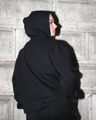 Kapüşonlu Pamuk Kumaşlı Comfy Sweat - Siyah