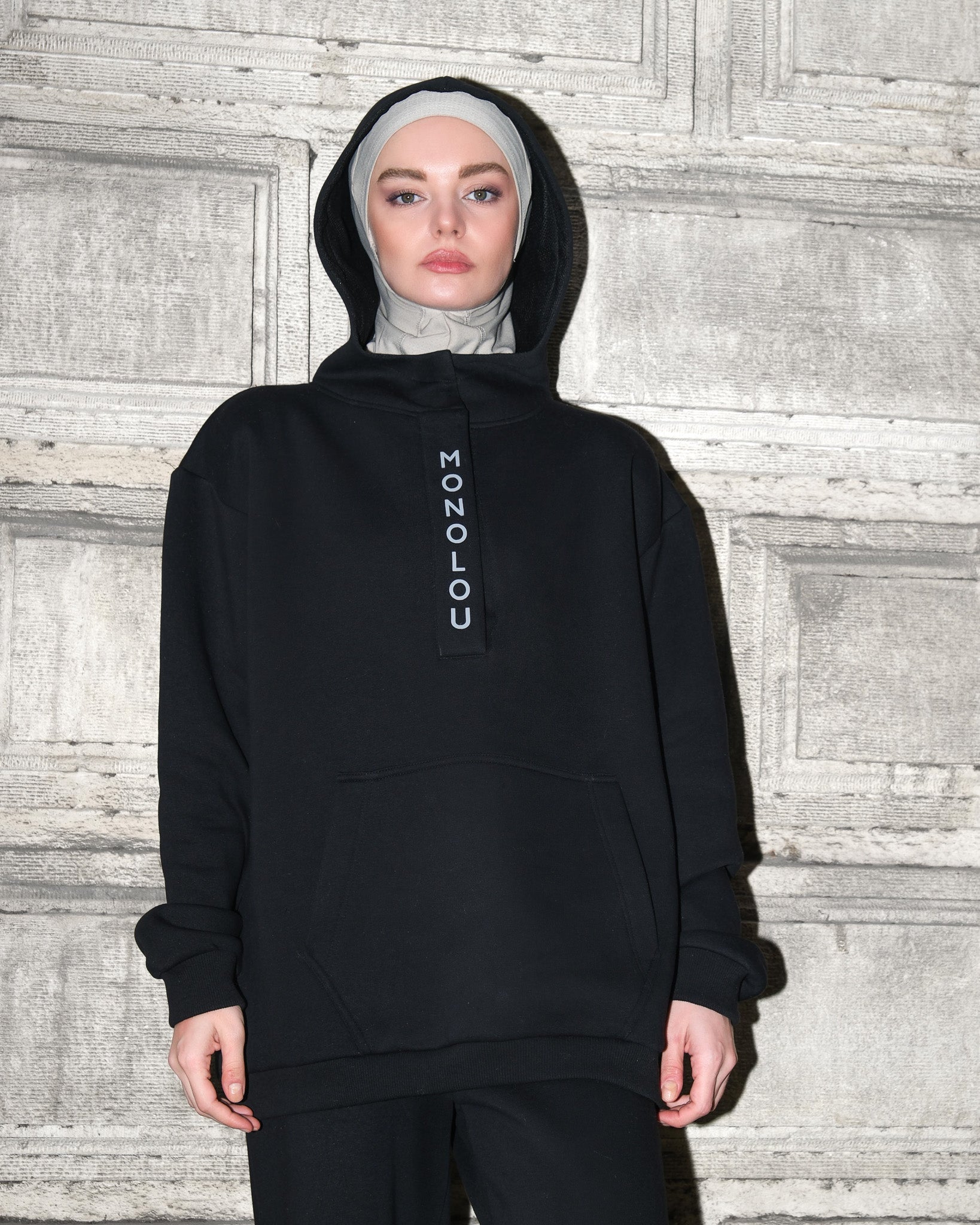 Kapüşonlu Pamuk Kumaşlı Comfy Sweat - Siyah