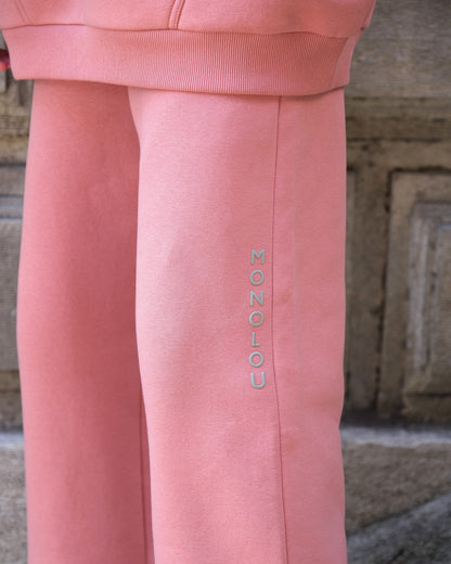 Gizli Cepli Pamuk Kumaşlı Comfy Eşofman Altı - Pembe