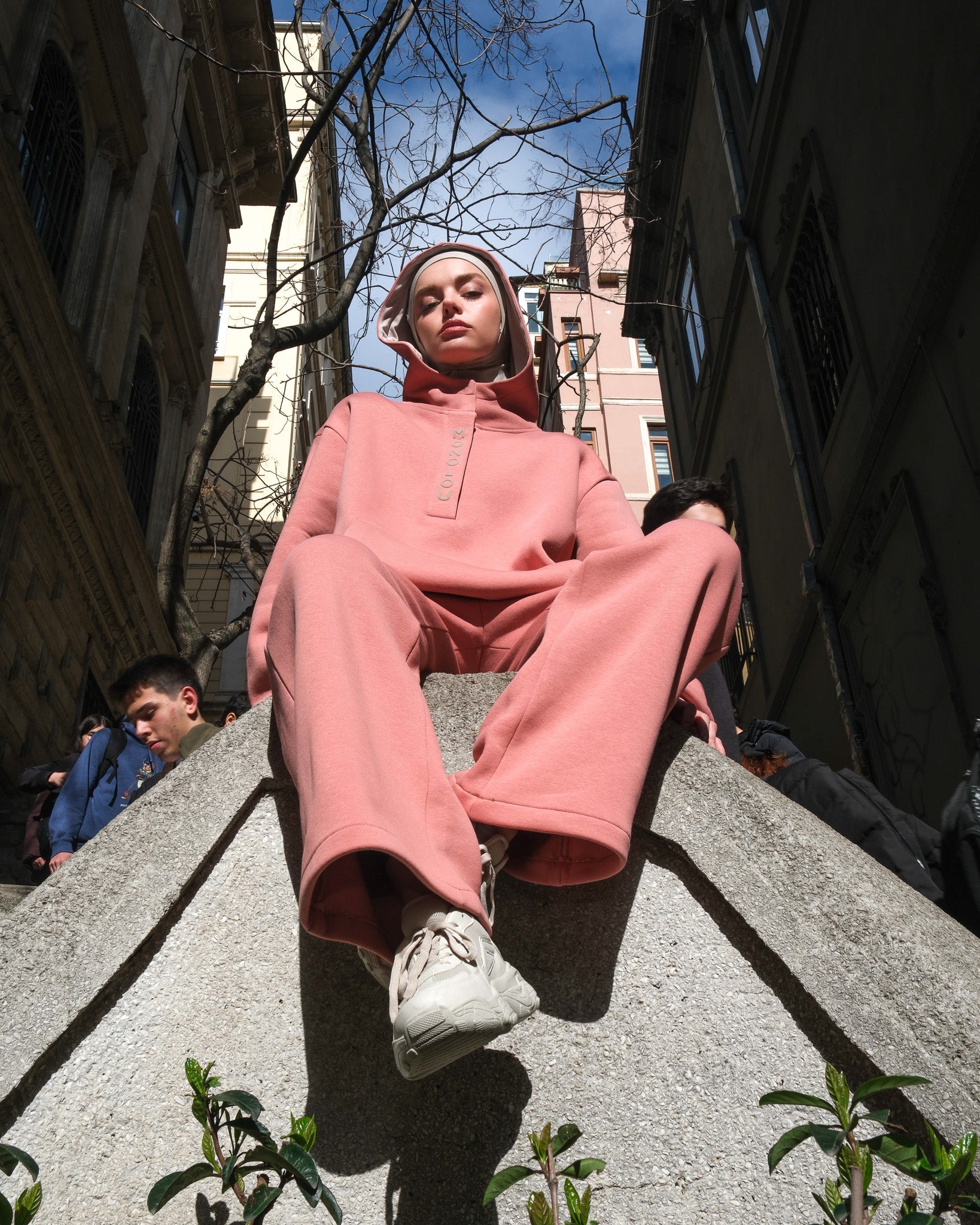 Gizli Cepli Pamuk Kumaşlı Comfy Eşofman Altı - Pembe