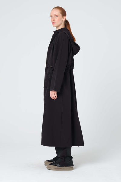 Kapüşonlu Bi Stretch Trençkot - Monolou