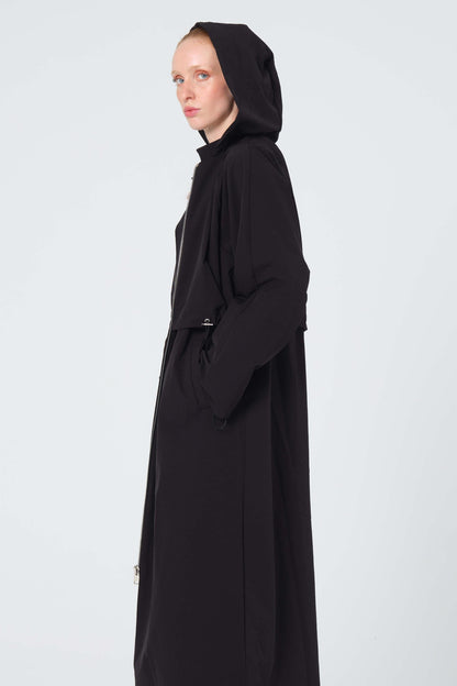Kapüşonlu Bi Stretch Trençkot - Monolou