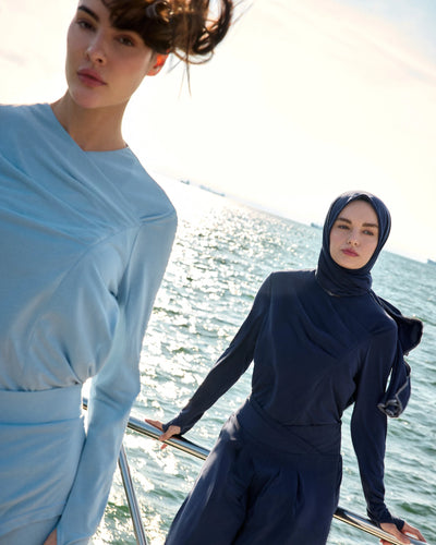 Drape Detaylı Modal Tunik - Bej