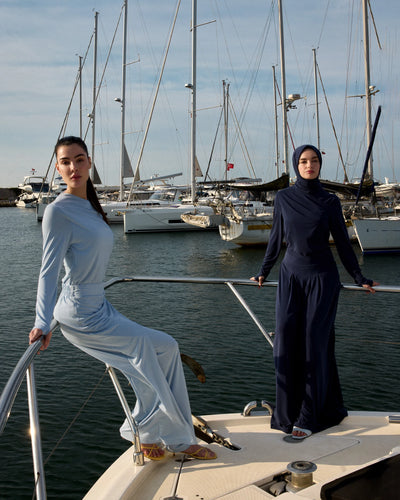 Pile Detaylı Geniş Paça Pantolon - Vizon