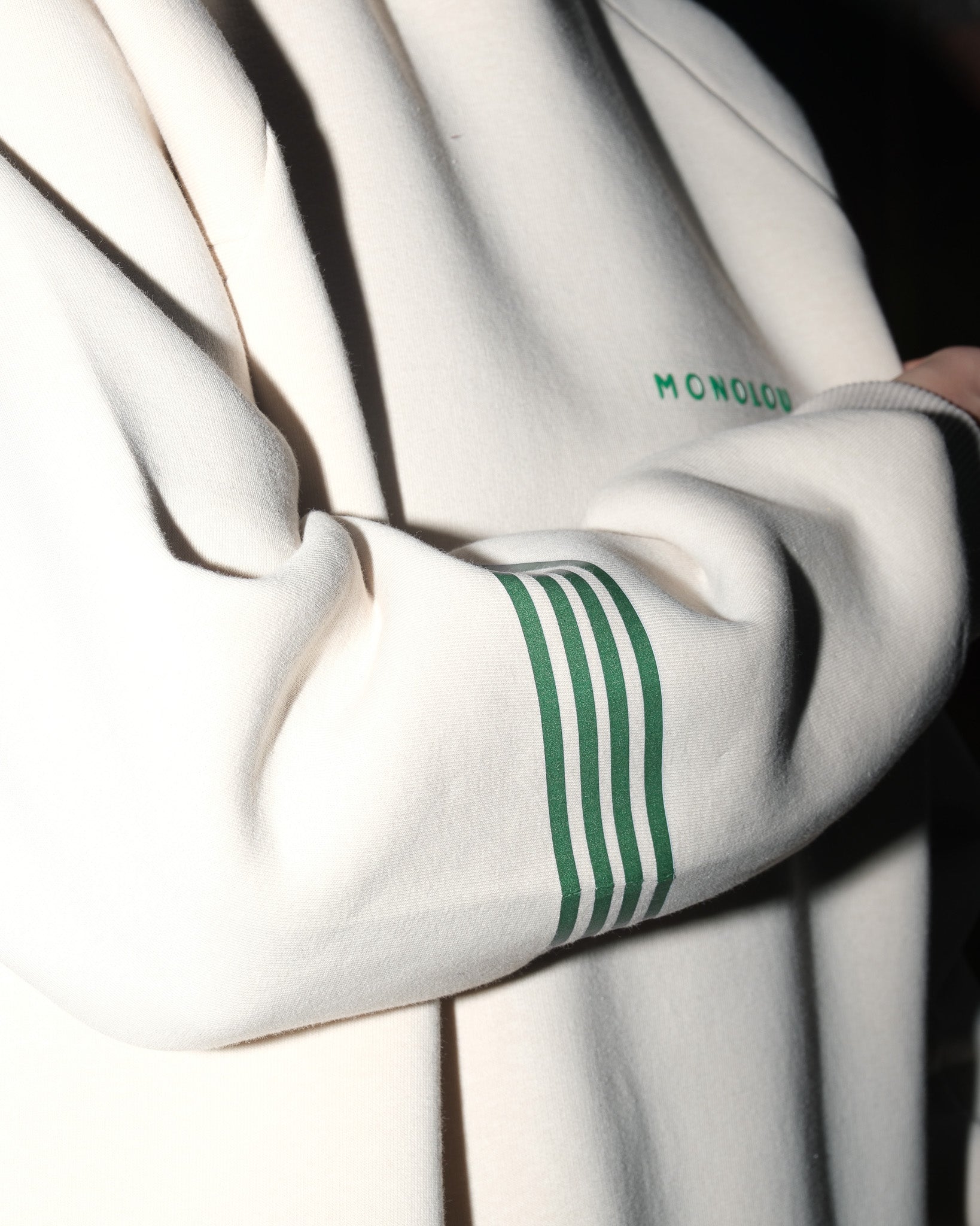 Kendinden Boneli ve Kapüşonlu Pamuk Kumaşlı Sweat - Bej