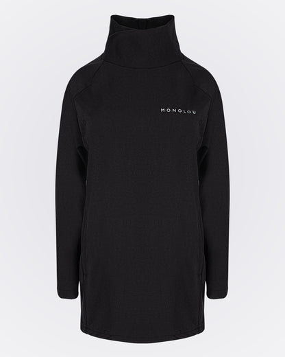 Yüksek Yakalı Aktif Üst - Siyah