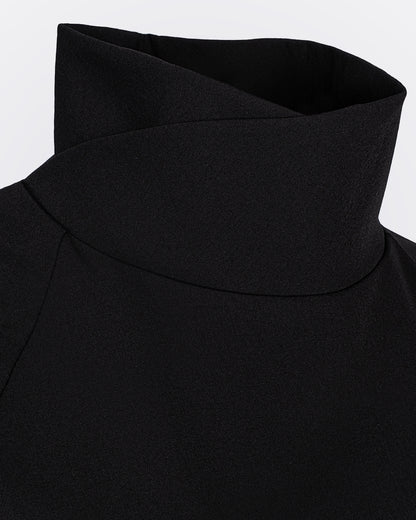 Yüksek Yakalı Aktif Üst - Siyah